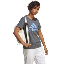 Moteriški tiesaus kirpimo marškinėliai adidas Big Logo, pilki