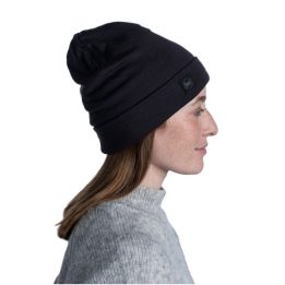 Uniseks merino vilnos kepurė Buff Merino Heavyweight, juoda