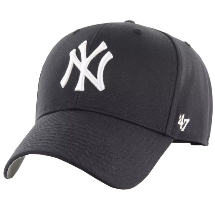 Medvilninė kepurė su snapeliu 47 Brand MLB New York Yankees, juoda