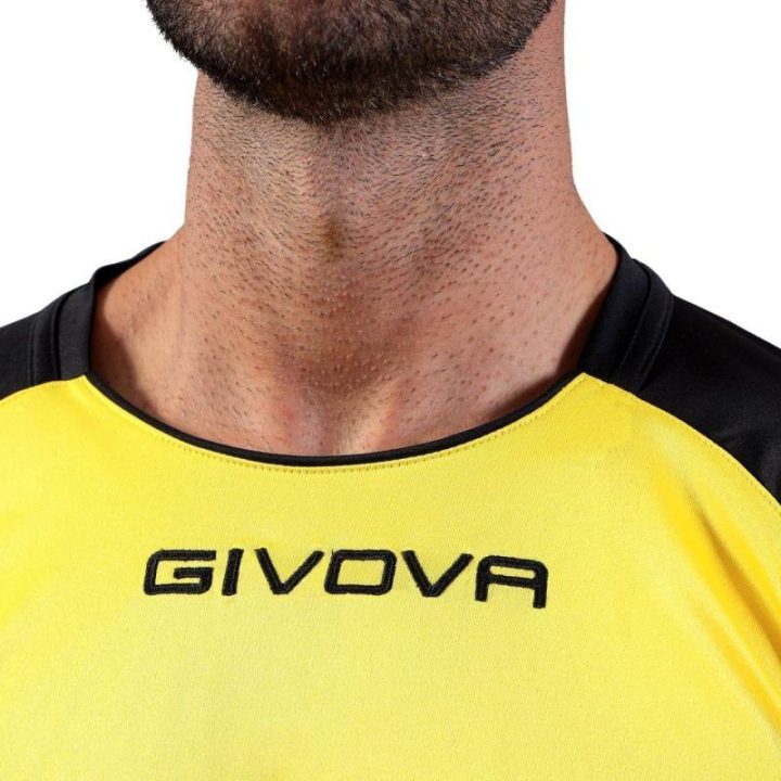 Vyriški marškinėliai Givova Capo, geltoni ir juodi