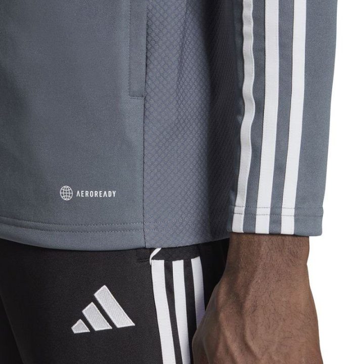 Vyriškas futbolo džemperis su užtrauktuku adidas Tiro 23 League, pilkas