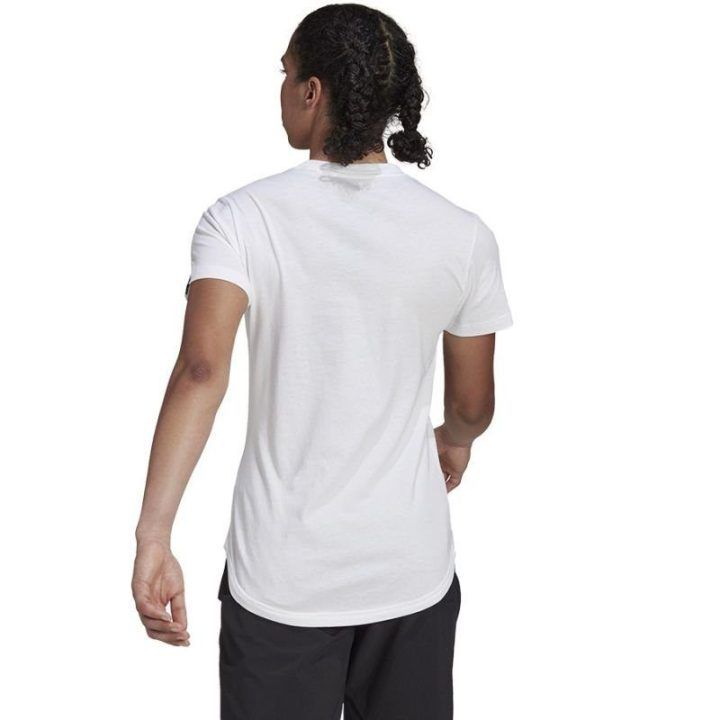 Moteriški įprasto kirpimo marškinėliai adidas TX Pocket, balti