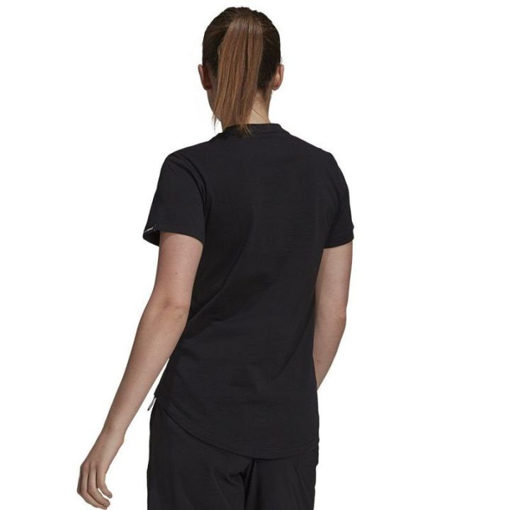 Moteriški įprasto kirpimo marškinėliai adidas TX Pocket Tee, juodi