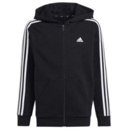 Vaikiškas džemperis su užtrauktuku adidas 3 Stripes FL, juodas