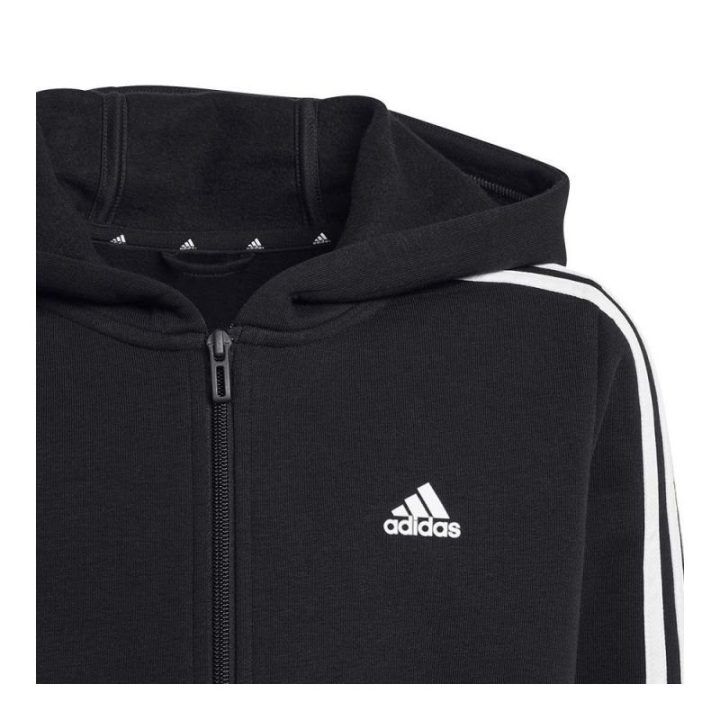 Vaikiškas džemperis su užtrauktuku adidas 3 Stripes FL, juodas