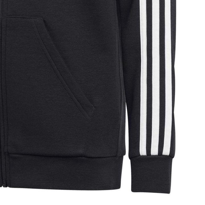 Vaikiškas džemperis su užtrauktuku adidas 3 Stripes FL, juodas