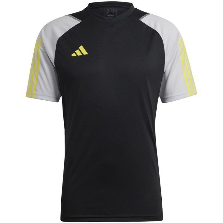 Vyriški marškinėliai adidas Tiro 23, juodi, pilki ir geltoni