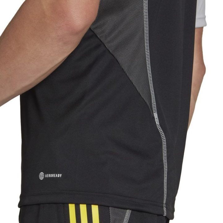 Vyriški marškinėliai adidas Tiro 23, juodi, pilki ir geltoni