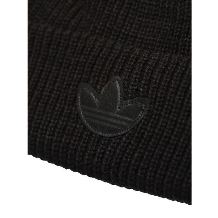 Megzta kepurė su atlenkiamu kraštu adidas Adicolor Contempo, juoda