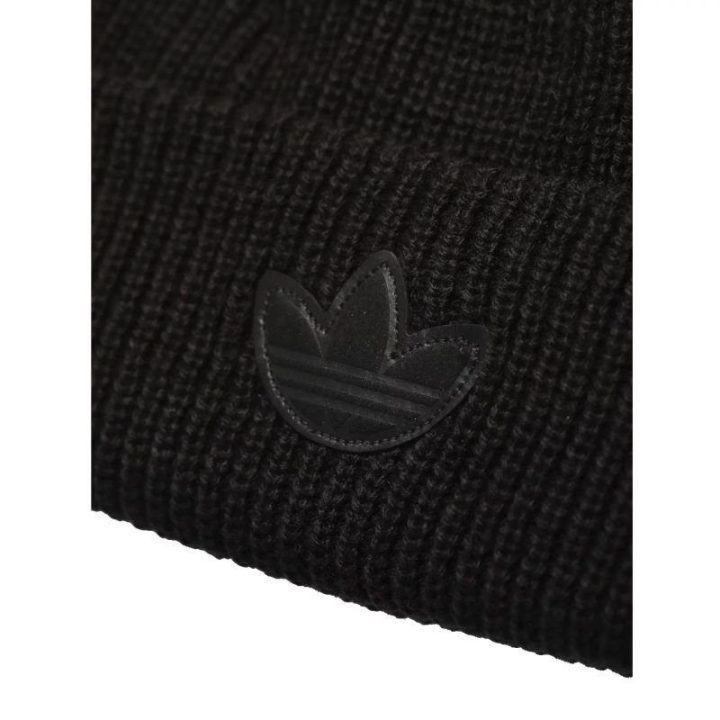 Megzta kepurė su atlenkiamu kraštu adidas Adicolor Contempo, juoda