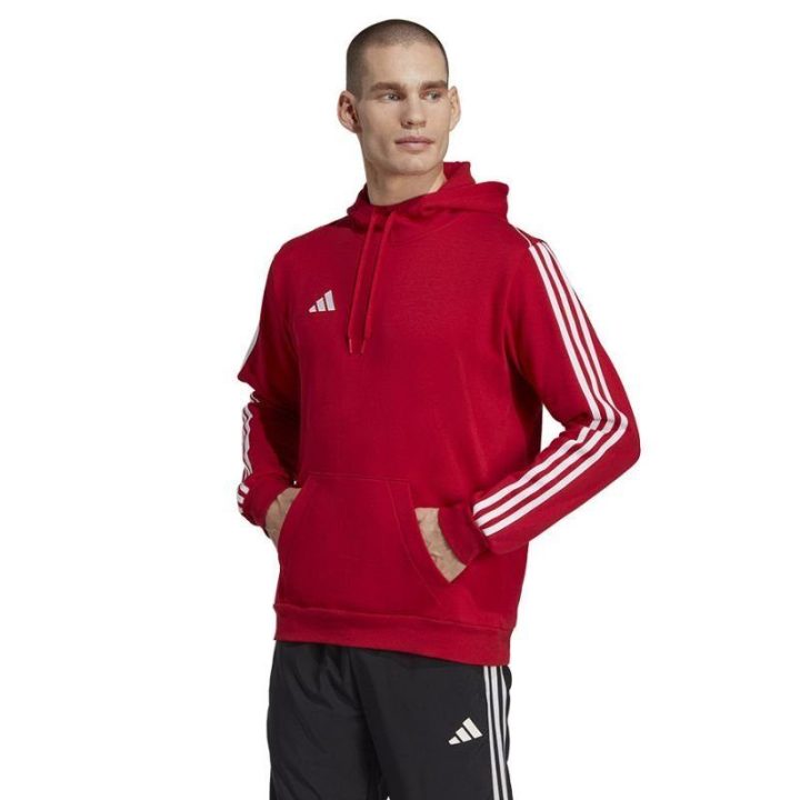Vyriškas medvilninis džemperis su gobtuvu adidas Tiro 23, raudonas