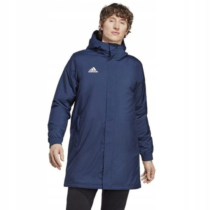 Vyriška striukė su gobtuvu adidas Entrada 22 Stadium, tamsiai mėlyna