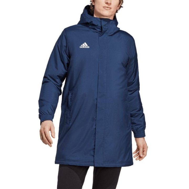 Vyriška striukė su gobtuvu adidas Entrada 22 Stadium, tamsiai mėlyna