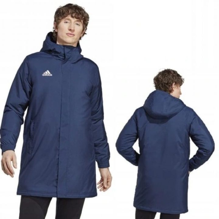 Vyriška striukė su gobtuvu adidas Entrada 22 Stadium, tamsiai mėlyna