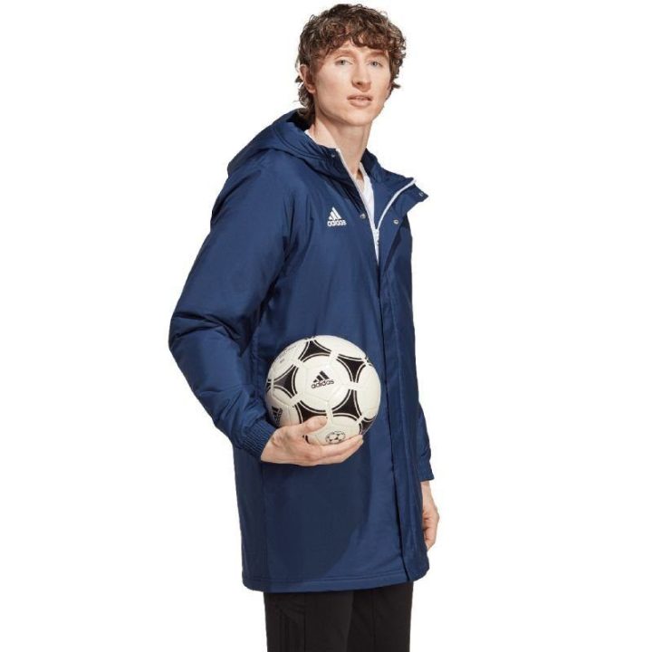 Vyriška striukė su gobtuvu adidas Entrada 22 Stadium, tamsiai mėlyna