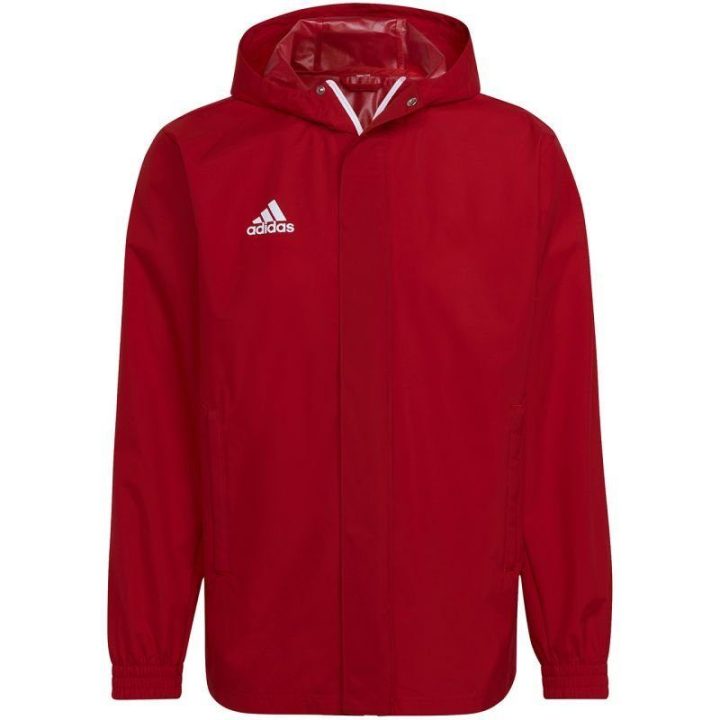 Vyriška striukė su gobtuvu adidas Entrada 22 All Weather, raudona