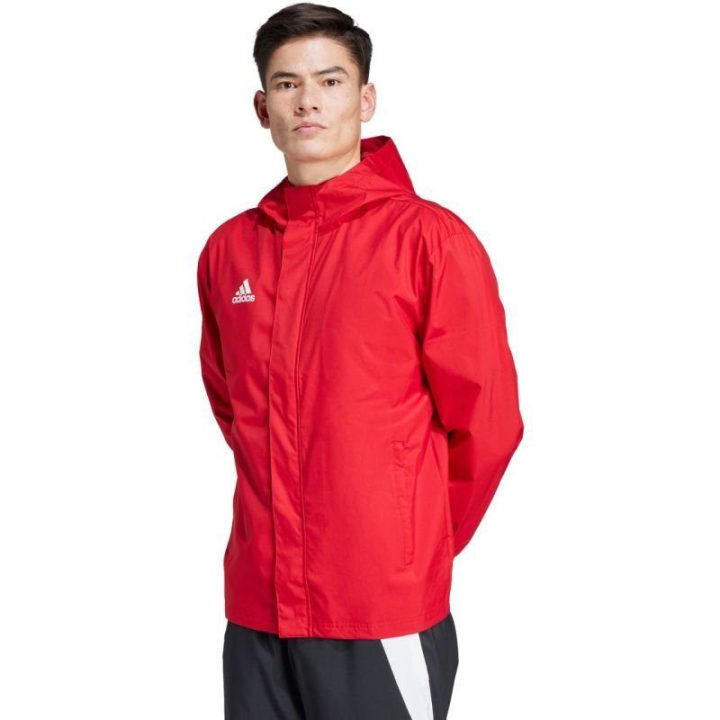 Vyriška striukė su gobtuvu adidas Entrada 22 All Weather, raudona