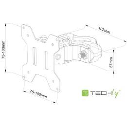 Televizoriaus laikiklis TECHLY, 13–30 colių, iki 10 kg, juodas