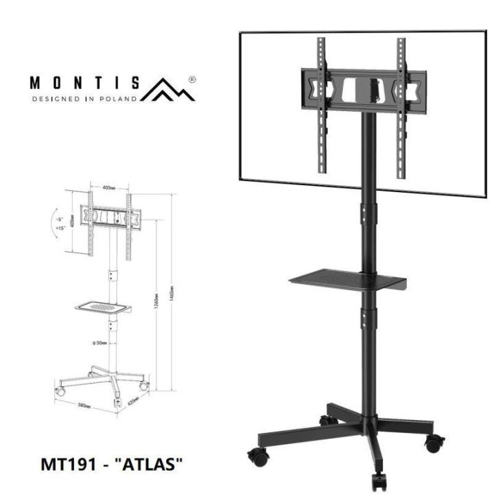 Mobilus televizoriaus stovas Montis MT191 Atlas, juodas