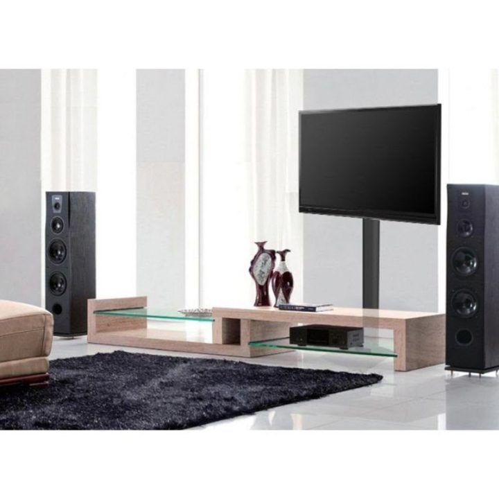 Grindinis televizoriaus stovas Techly, 32–55 colių, iki 40 kg, juodas