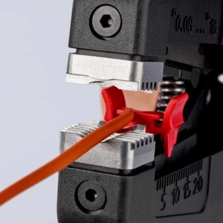 Izoliacijos nuėmimo replės KNIPEX PreciStrip 16, juodos ir raudonos