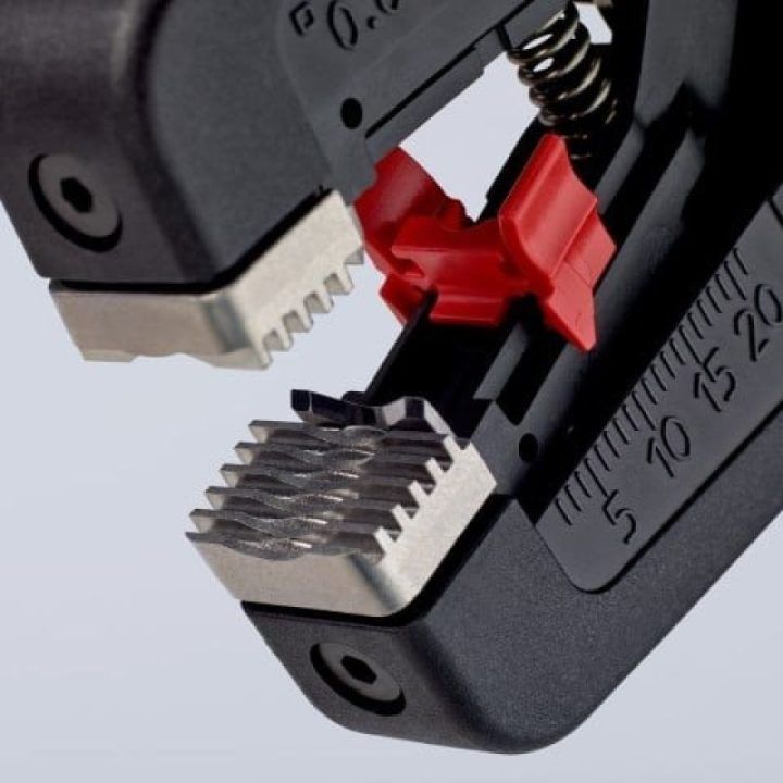 Izoliacijos nuėmimo replės KNIPEX PreciStrip 16, juodos ir raudonos