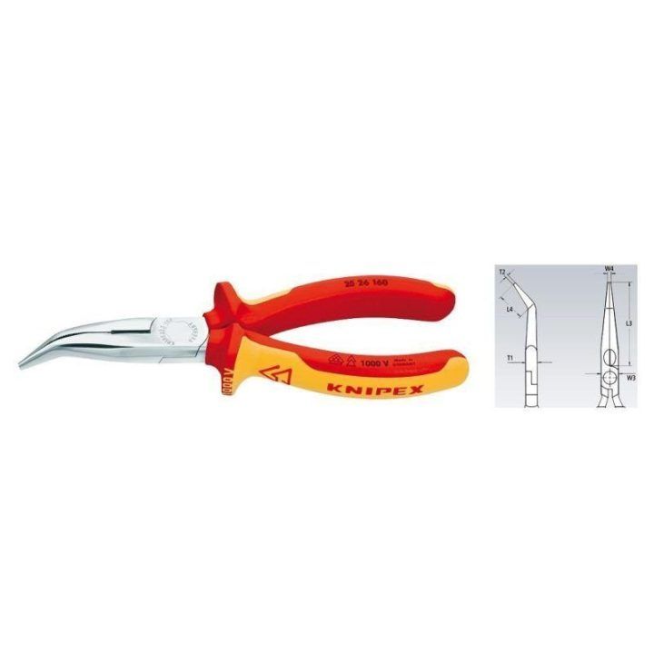 Lenktos replės KNIPEX 25 26 160, 160 mm