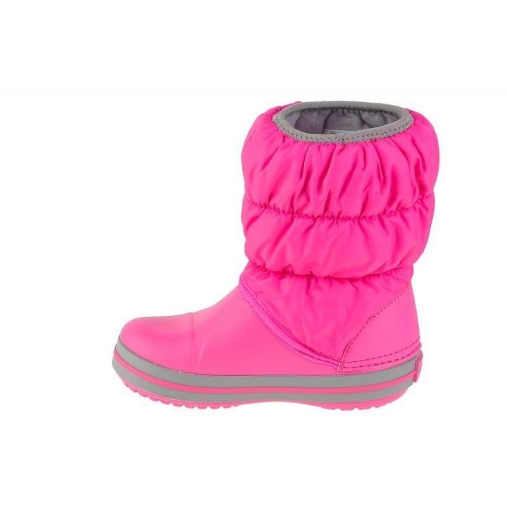 Aukšti sniego batai mergaitėms Crocs Winter Puff, rožiniai