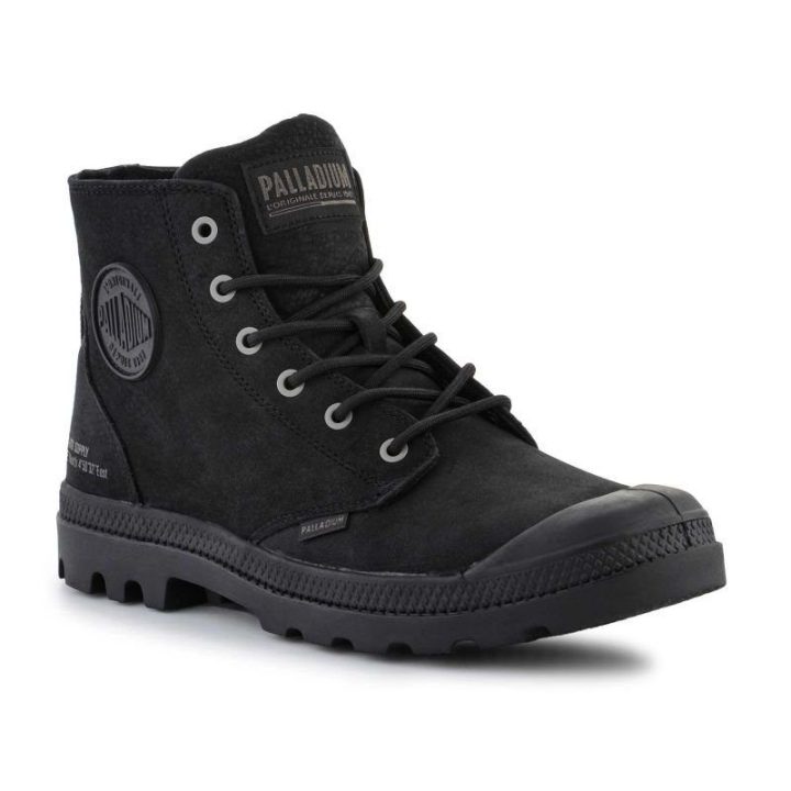Uniseks odiniai suvarstomi auliniai batai Palladium Pampa Hi Supply Lth, juodi