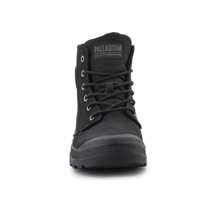 Uniseks odiniai suvarstomi auliniai batai Palladium Pampa Hi Supply Lth, juodi