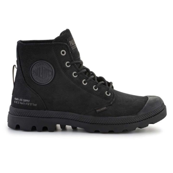 Uniseks odiniai suvarstomi auliniai batai Palladium Pampa Hi Supply Lth, juodi