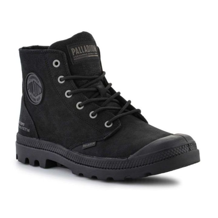 Uniseks odiniai suvarstomi auliniai batai Palladium Pampa Hi Supply Lth, juodi