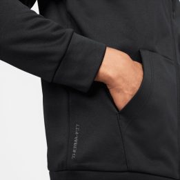 Vyriškas laisvo kirpimo džemperis su gobtuvu Nike Therma-FIT, juodas