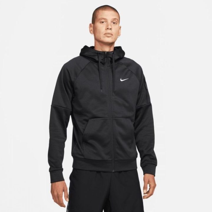 Vyriškas laisvo kirpimo džemperis su gobtuvu Nike Therma-FIT, juodas