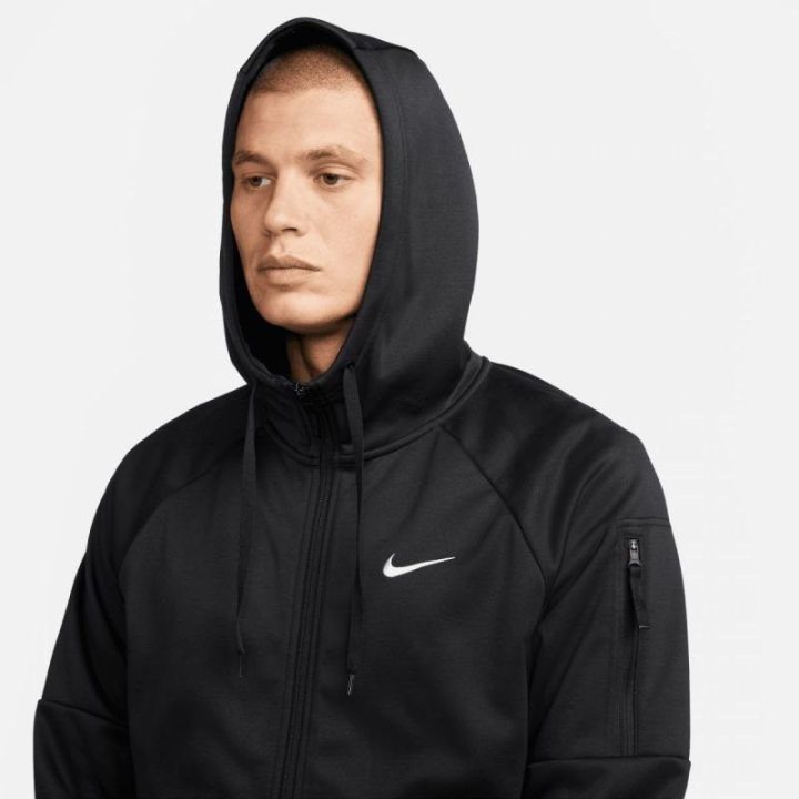Vyriškas laisvo kirpimo džemperis su gobtuvu Nike Therma-FIT, juodas