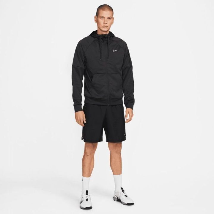 Vyriškas laisvo kirpimo džemperis su gobtuvu Nike Therma-FIT, juodas