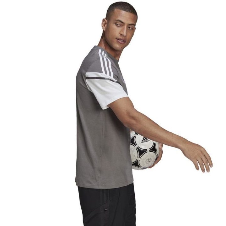 Vyriški medvilniniai marškinėliai adidas Condivo 22, pilki ir balti
