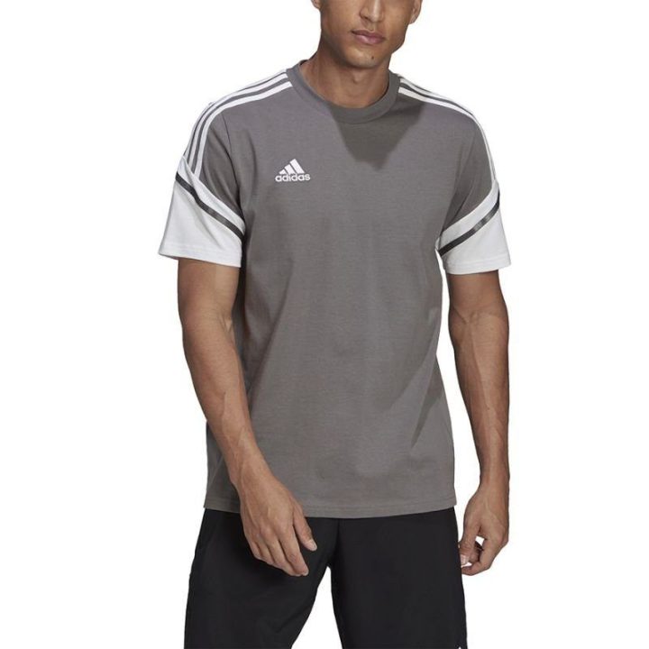 Vyriški medvilniniai marškinėliai adidas Condivo 22, pilki ir balti