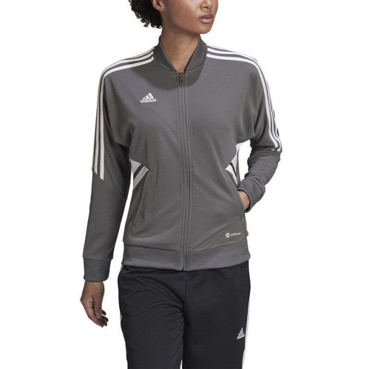 Moteriška sportinė striukė su užtrauktuku adidas Condivo 22, pilka