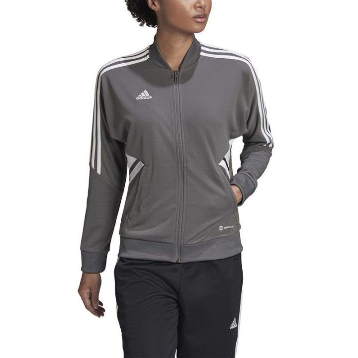 Moteriška sportinė striukė su užtrauktuku adidas Condivo 22, pilka
