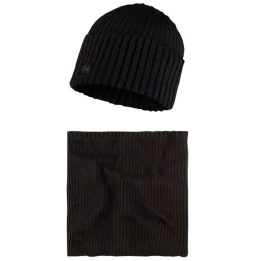 Megztos kepurės ir šaliko-movos komplektas Buff Gift Pack, juodas