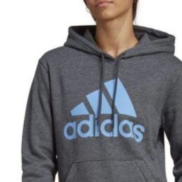 Moteriškas džemperis su gobtuvu adidas Big Logo FL R, pilkas