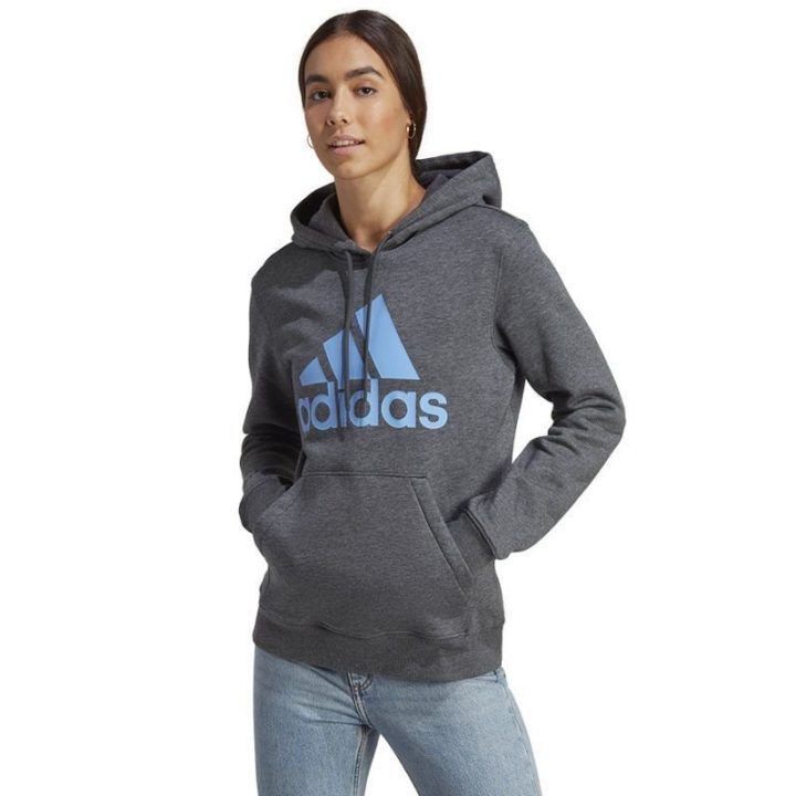 Moteriškas džemperis su gobtuvu adidas Big Logo FL R, pilkas