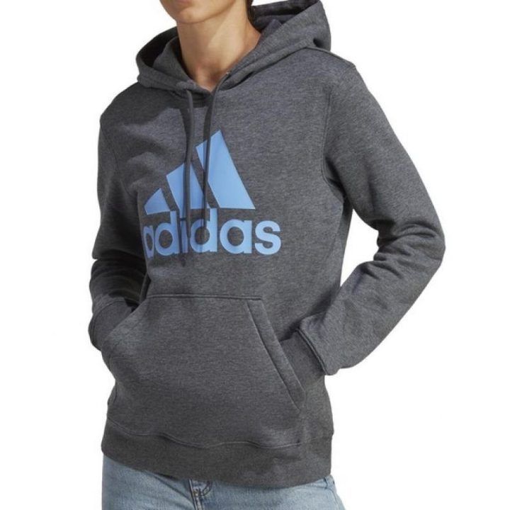 Moteriškas džemperis su gobtuvu adidas Big Logo FL R, pilkas