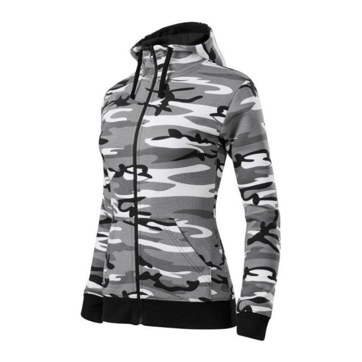 Moteriškas džemperis su gobtuvu Malfini Camo Zipper, kamufliažinis
