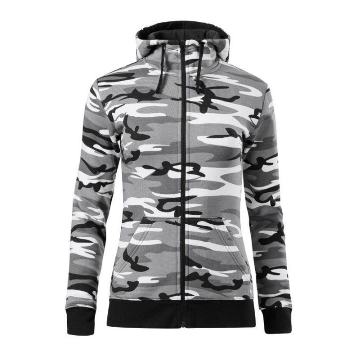 Moteriškas džemperis su gobtuvu Malfini Camo Zipper, kamufliažinis
