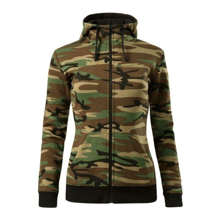 Moteriškas džemperis Malfini Camo Zipper, kamufliažinis