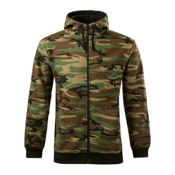 Vyriškas džemperis Malfini Camo Zipper, kamufliažinis ir rudas