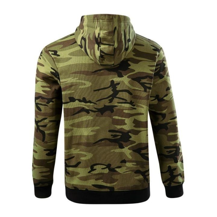 Vyriškas džemperis su gobtuvu Malfini Camo Zipper, žalias