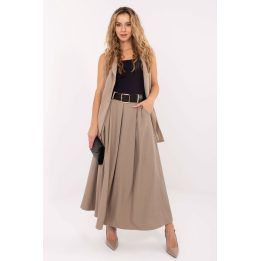 Moteriškas platėjantis ilgas sijonas Italy Moda, smėlio